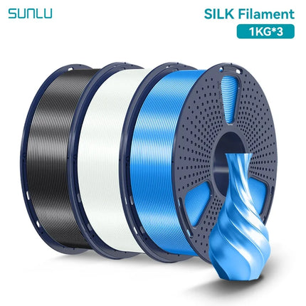 SUNLU 3KG 3D Printer Shiny Silk PLA Filament 1.75mm 1000g 3D Printer Neatly Wound 3D Filament for 3D Printer& 3D Pen