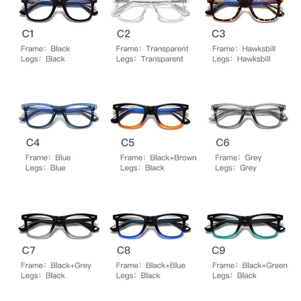 JMISUS Photochromic Optical Eyeglasses for Daily Life Women Men Square Frame Prescription Lenses Lightweight Comfortable Wear