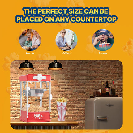 SucceBuy 4Oz Popcorn Maker Commercial Popcorn Machine Countertop Popcorn Maker Includes Tabletop Popcorn Maker 1.5 Gal per Batch