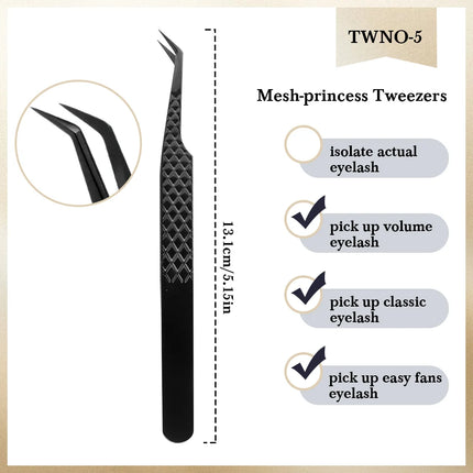 NEW 1pc Anti-static Right Angled & Curved Tweezers for Eyelash Extensions & Eyebrow Isolation Nano Precise Lash Tweezers Tool