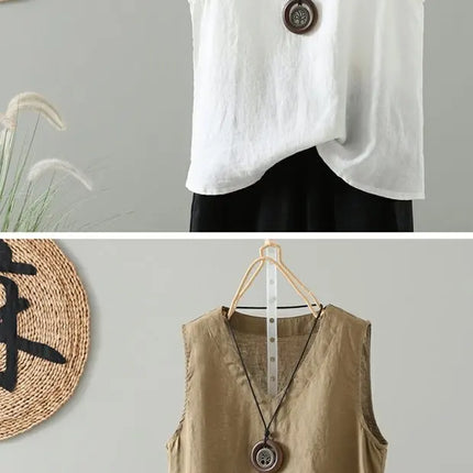 Retro Han Hanma Svel Strap Vest Women's Inner Summer Overhead Base irt  Casual Versatile Slimming Top