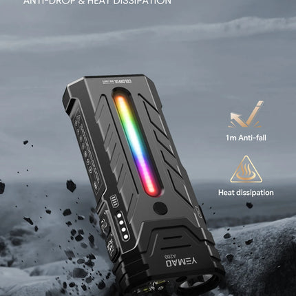 YM-A200M 5200LM Portable High-performance LED Handheld Flashlight With Magnetic/Clip Torch Perfect For Outdoor Hiking Camping