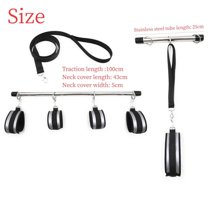 High quality Stainless Steel Adult Games Handcuffs Collar Bdsm Bondage Fetish Flirting Sex Toys For Couples Erotic SM Products