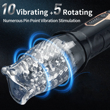 Automatic Electric Piston Rotating Sucker Male Blowjob Masturbator Cup Vagina Dildo Real Oral Vibrator Sex Toys for Men Machine