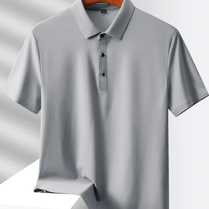 Selected popular nylon fabric, dad's summer clothing, middle-aged men's short sleeved T-shirt, summer ice silk quick drying, mid