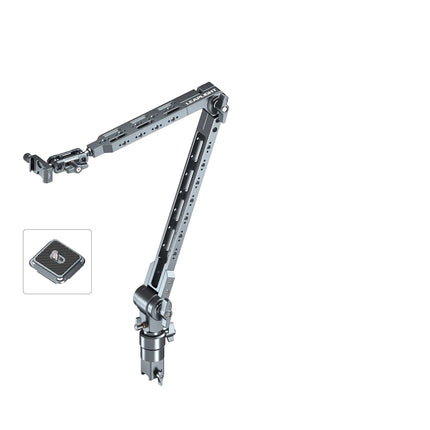 Aluminum Alloy Boom Arm Stand, 360° Rotatable Desktop Mount for Live Streaming, Video Recording, Phone iPad Tablet Holder