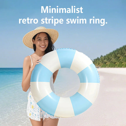 New Swimming Ring, Thickened PVC, Retro Striped Swimming Ring, Lifebuoy, Inflatable Underarm Ring, Floating Ring, 1PC S