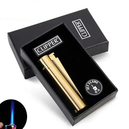Clipper Portable Grinding Wheel Flint Inflatable Lighter Metal Smokeless Butane Gas Smoking Ignition Tool Accessories Box