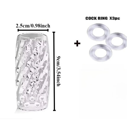 Portable Male Transparent Jelly Masturbator Cup Realistic Sucking Anal Pocket Pussy Vagina G-Spot Penis Exerciser Adult Sex Toy