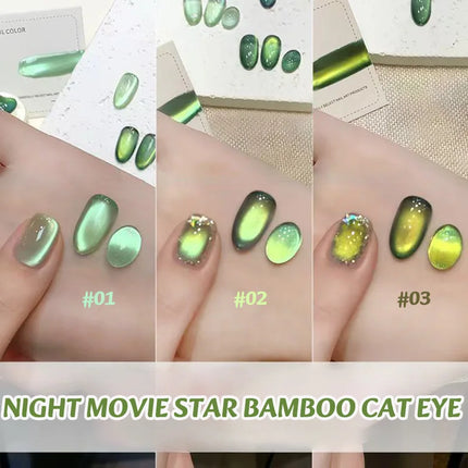 1-9pcs WS Autumn Winter Nail High-density Green Glass Bead Cat Eye Gel Nail Polish 2025 Popular Whitening Nail Art Nail Supplies