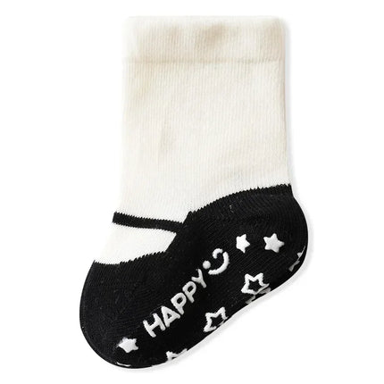 Korean New Baby Patchwork Anti-slip Rubber Floor Socks Cotton Breathable Newborn Infant Toddler Boys Girls Socks 0-5Y