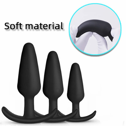 S/M/L 3 Sizes Anal Plug Soft Silicone T-Shaped Anal Plug Butt Plug Adult Sex Toys for Men Women Gay Prostate Massager Dildo