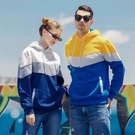 2025 New Men's Hoodie Splicing Outdoor Leisure Sportswear Street Fashion Men's Warm Wool Hoodie Autumn/Winter Coat