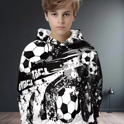 Kids Clothes Boys Hoodies Long Sleeve 3D Football Print Children Spring Fall Clothes Casual Outdoor Active Boys Clothing Tops
