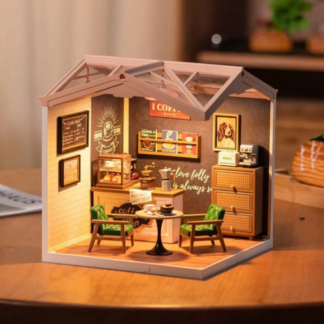 Rolife DIY Miniature Dollhouse Kit with Accessories Model Supply Store Kit with LED to Build Decent Birthday Gift