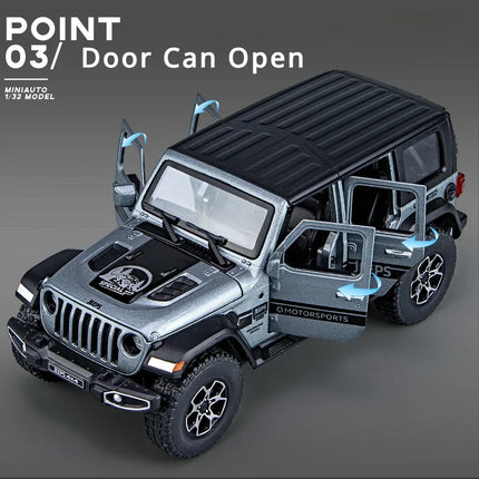 1:32 Jeep Wrangler Rubicon Off-road car Alloy Model Car Toy Diecasts Metal Casting Sound and Light Car Toys For Children Vehicle
