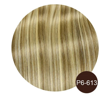 100% Human Human Hair Hair Weft 7pcs 24inch Straight Clip In Extensions #60 P27-613 Party Hair Wholesale