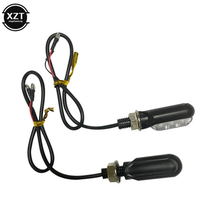 2PCS Universal 12V 3Led Mini Motorcycle LED Turn Signal Lamp Flash Indicator Lights Amber Running Light Accessories