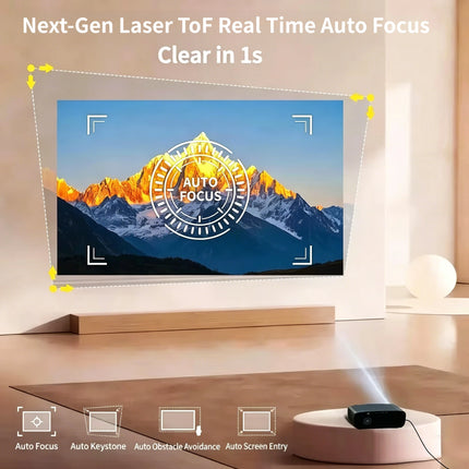 4K UHD Video projector 4000 ANSI Offcial Netflix Google TV Android 14 Beamer Native 1080P wifi auto focus TOF Movie Home Theater