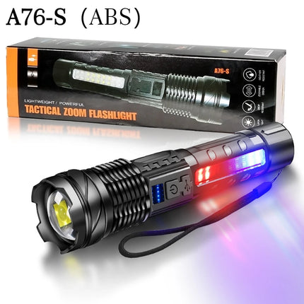 A76 Super Bright Rechargeable Flashlight with Clip -Portable Powerful Illumination for Outdoor Adventure, Emergency & Daily Use