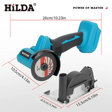 HILDA 12V Miniature Rechargeable Mini Angle Grinder with Battery Cutting Blade Polishing Grinder for Cutting Diamond Cordless