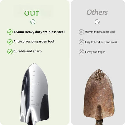 1pc Stainless Steel Gardening Tool Set with Wood Handle, Trowel Transplanter Cultivator for Potting Planting Indoor Outdoor