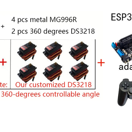 360 Degrees 6 DOF Robot Metal Alloy Mechanical Arm Claw Kit MG996R for Arduino Robotics Kit Educational Ps2 Programmable Toys