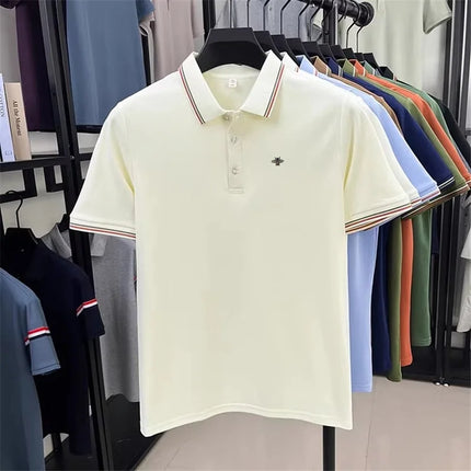 Designer Brand Men's Polo Shirt Lapel Short Sleeve Summer New Bee Embroidery T-Shirt Fashion Leisure Business Menswear Clothing