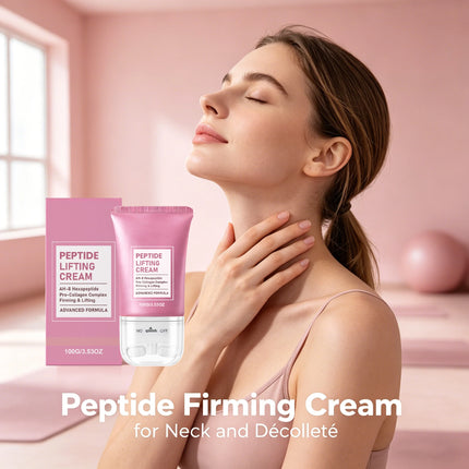 Peptide V-Shaped Roller Neck Firming Cream Skin Elasticity Care Lotion Collagen Complex Neck Care Advanced Formula For Tech Neck