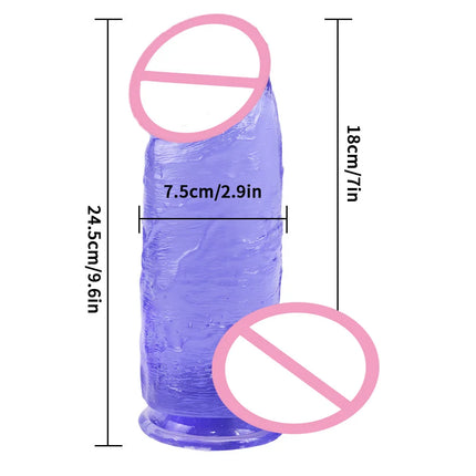 D 7.5CM SUPPER thick dildo Huge Realistic Giant Long Dildo Soft Silicone Vaginal Masturbators Penis Erotic Toy for Women - DILDO