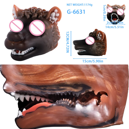 Big Animal Silicone Dog Mouth Male Masturbator Pocket Pussies Stroker Soft Deep Throat with 3D Textured Realistic Sex Toy ForMan