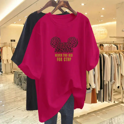 Summer Pure Cotton Fashion Letter Print T-Shirts Women Casual Oversized O-Neck Short Sleeve Top Tee Basic Pullovers M-6XL