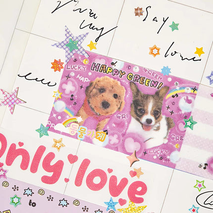 Starstorm 24 Sheet Holographic & Matte Mini Sticker Book 8x8cm Aesthetic Journaling Supplies Planner Scrapbooking Deco Stickers