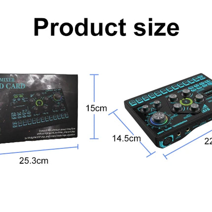 SX91 48V Audio Mixer with Voice changer,Podcast Mixer,Sound Card for Phone Gaming Karaoke Studio Live Streaming Podcast