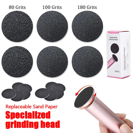 60 PCS/Lot Replacement Foot File Sandpaper Disk Sanding Paper Accessory For Electric Foot Callus Remover Tool Pedicure Tool