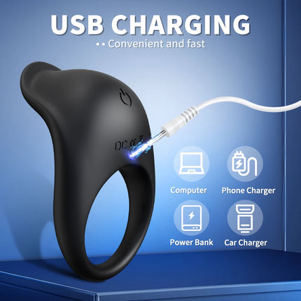 Vibrating Penis Ring for Men Male Delay Ejaculation Cock Ring Penis Massager Clitoral G Spot Stimulation Sex Toys for Couples 18