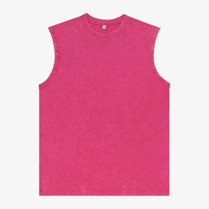 Customized Vest Free Printing Logo Images Vintage Washed T-shirts Waistcoat Clothes 100% Cotton Cultural Shirts Singlet Tank Top