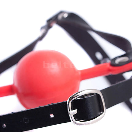 Adult Fetish SM Sex Toys Slave Head Harness Leather Head Harness with Nose Hook Ball Gag Restraint Sex Games