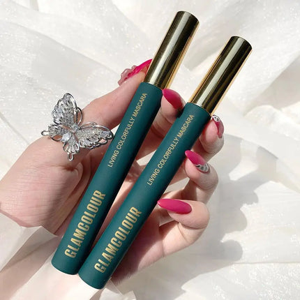 Mascara Long Lasting Waterproof Sweatproof Silk Fiber Thick Curling Eyelash Extension Volume Smudge-proof Quick Dry Non-blooming