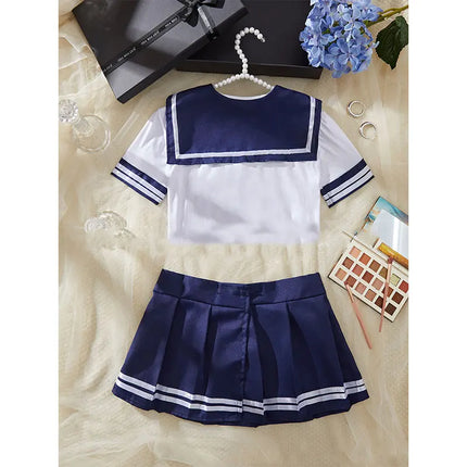 2024 Role Play Bra And Panties Set Erotic Uniform Lingerie Women's Hot Cosplay Crotchless Sexy Underwear Porn Baby Doll Dress