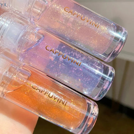 [YA]Cappuvini Transparent Crystal Jelly Lip Gloss Shiny Clear Mirror Moisturizing Lip Balm Glitter Liquid Lipstick Lip Oil