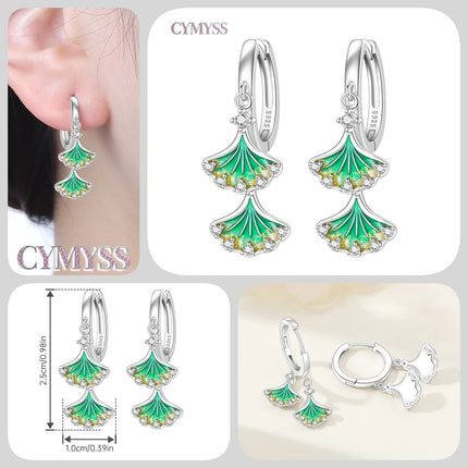 Hot Sale Original 925 Sterling Silver Zircon Pink Paw Print Earrings Heart Flower Leaf Design Women Party Jewelry Gift Ear Loops