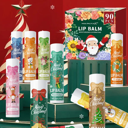 90 pieces/box 10 scented lipstick set Christmas set Moisturizing lips deep moisturizing Christmas gift