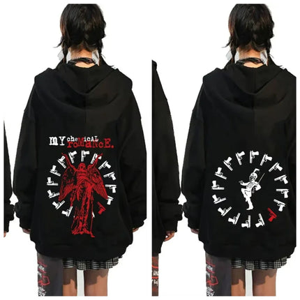 My Chemical Romance Mcr Dead Zipper Hoodie Black Parade Punk Emo Rock Zip Up Sweatshirt Men's Fashion Vintage Hip Hop Hoodies