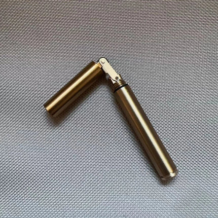 2024 New Brass Kerosene Nunchaku Lighter Windproof Mini Retro Grinding Wheel Ignition Flint Fireless Men's Smoking Toy Gift