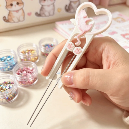Cat Perler Bead Placement Pen High Quality Long Fuse Bead Double Needle Tool Smooth Multifunctional Collage Bead Tool DIY