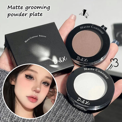 Matte Highlighter Contouring Palette Brighten Nose Shadow Face Contour Powder Monochrome White Bronzer Highlighter Makeup Plate