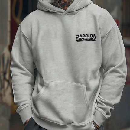 3D Car Print Men's Fashion Long Sleeve Casual Sports Hoodie Sweatshirt, Suitable For Autumn And Spring Outdoor Sports