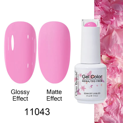 Clou Beaute 15ml HEMA TPO FREE Color Gel Nail Polish Nude Pink Red Green Collection Nail Gel Polish Glitter Soak Off UV LED Gel