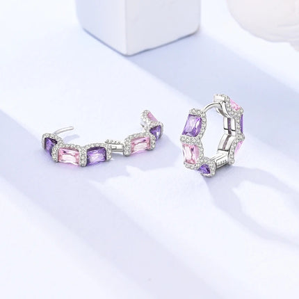 Original 925 Sterling Silver Tassel Earrings Women 2025 Zircon Ear Studs Sparkling Pave Hoop Earring Anniversary Jewelry Gift